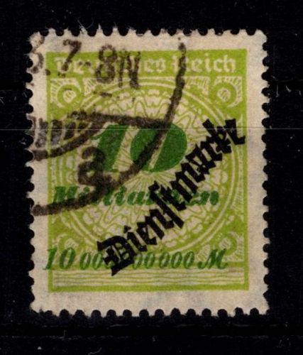 Deutsches Reich Dienstmarken 86 gestempelt geprüft Infla und Dr. Oechsner #DES33