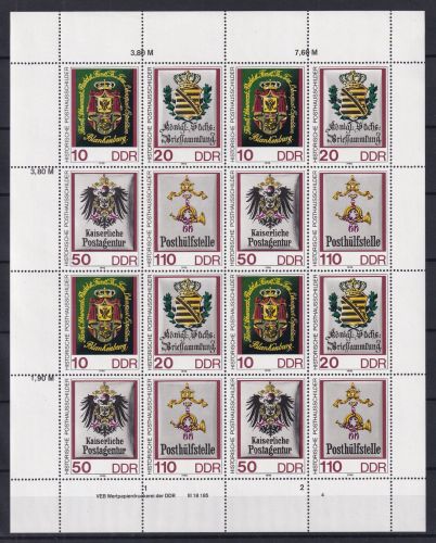 DDR-Zusammendruckbogen Michel 3306-3309 mit WPD DV 4 postfrisch #OL018