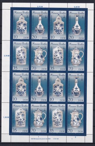 DDR 3241-3244 postfrisch ZD-Bogen mit DV 4 #OL029