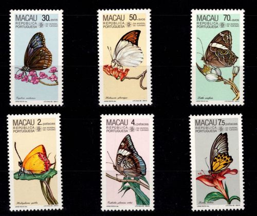Macau 540-545 postfrisch Schmetterling #OV217