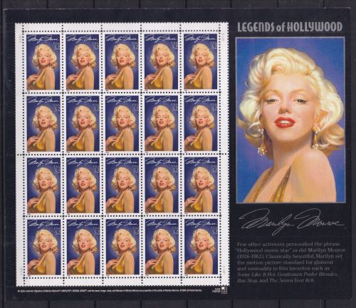 USA 2570 postfrisch als Kleinbogen, Marilyn Monroe #OV236