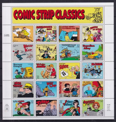 USA 2652-2671 postfrisch als Kleinbogen, Comicstrips #OV237