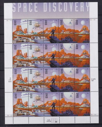 USA 3044-3048 postfrisch als Kleinbogen, Eroberung des Weltraumes #OV239