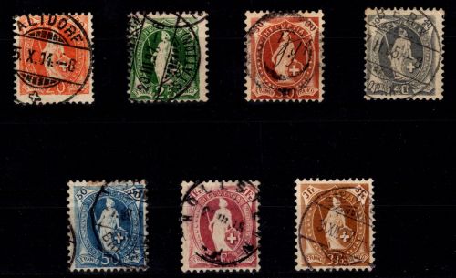 Schweiz 58-64 gestempelt 50 C mit POL Lochung #OV246