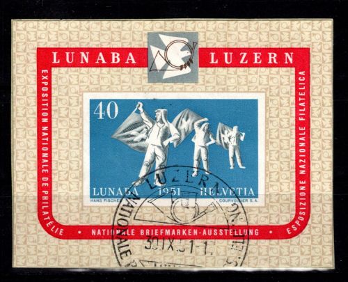 Schweiz Block 14 gestempelt auf Briefstück, geprüft Abt BPP #OV256