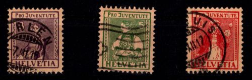 Schweiz 133-135 gestempelt