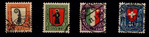 Schweiz 185-188 gestempelt