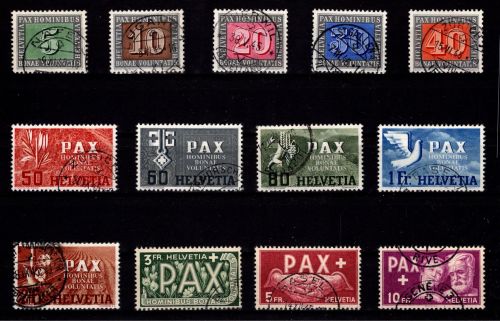 Schweiz 447-459 gestempelt