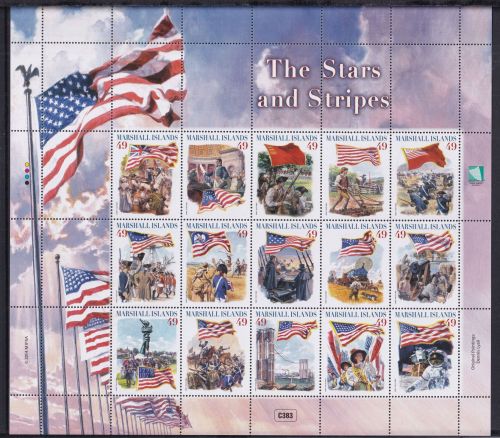 Marshall Inseln postfrisch 2014 Flaggen Flags Stars and Stripes #OV322