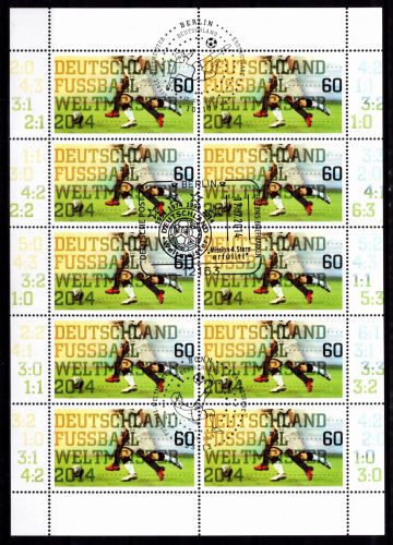 BRD Bund 3095 gestempelt als Kleinbogen, Fußball WM 2014 #OV324