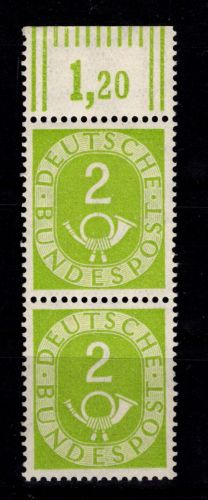 BRD Bund 123 postfrisch als senk. Paar vom Oberrand #OV356