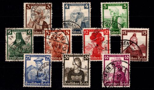 Deutsches Reich 588-597 gestempelt #OV373