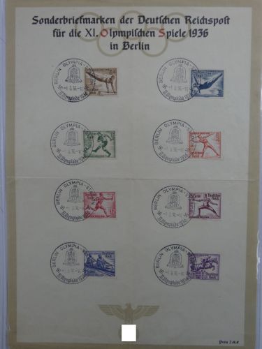 Deutsches Reich 609-616 auf Schmuckblatt, senkrecht+waagerecht gefaltet #DBR12