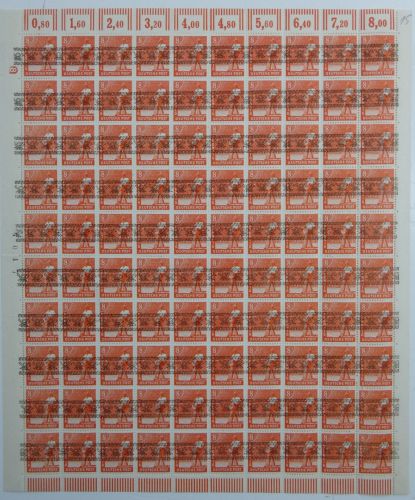 Alliierte Besetzung Bi-Zone 38 I postfrisch Bogen waagerecht gefaltet #DBR15