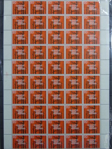 BRD 283 postfrisch im Bogen waagerecht mittig gefaltet #DBR27