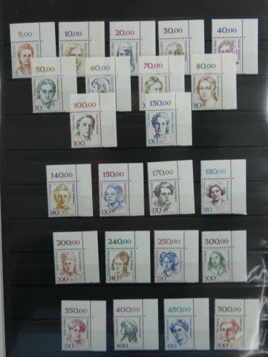 BRD Bund Dauerserie Frauen ex 5-500 Pfennig postfrisch Ecke 2 #DBR05