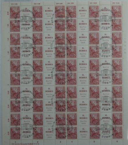 DDR ZD-Bogen 580 B Zf gestempelt Bogen ungefaltet #DET17