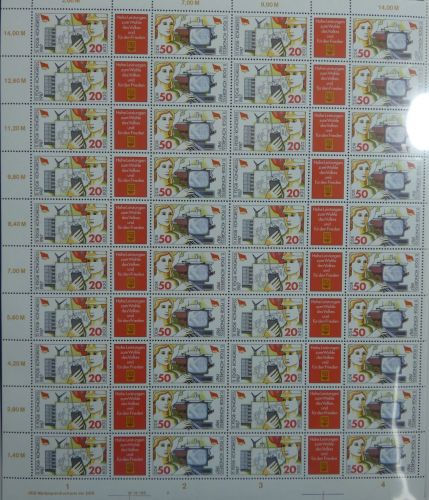 DDR 3086-3087 postfrisch ZD-Bogen komplett mit DV 2 #OL026