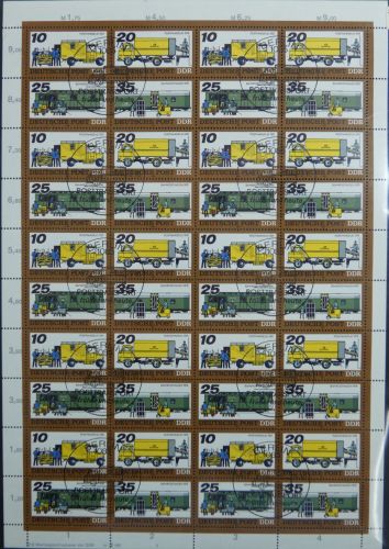 DDR 2299-2302 postfrisch ZD-Bogen mit ESSt und mit DV WPD 3 Posttransport #OL010