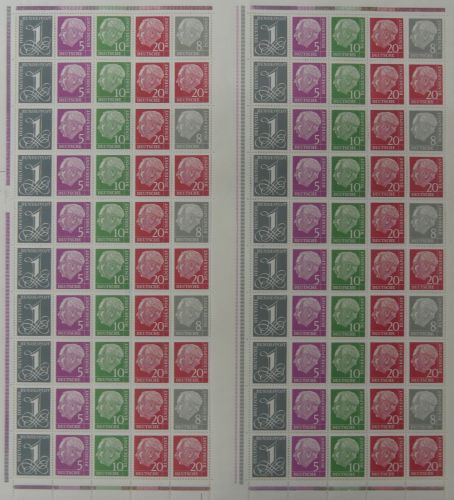 BRD Bogenteil ex MHB 5 Y II postfrisch mit 10x H-Bl. 8Y #DBR30