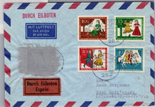 Bund Brd Pk I c auf Brief als Mischfrankatur Postkrieg #DBO16