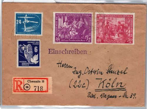DDR 247,248-249,276 auf Brief Einschreiben portogerecht #DBP43