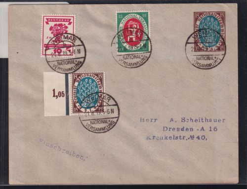 Deutsches Reich 107-109 als Ganzsache Sonderstempel Weimar #DBQ59