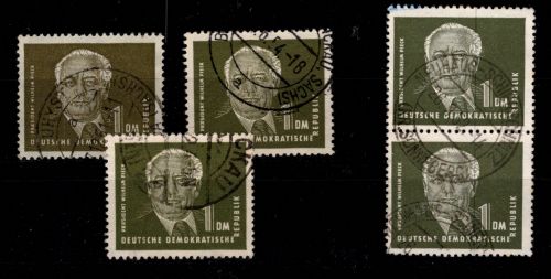 DDR 253 a, ba, bb, bc gestempelt alle geprüft BPP #DCG48