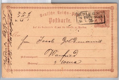 Deutsches Reich P 1 als Ganzsache nachverwendeter Preußen Stempel #DCG62