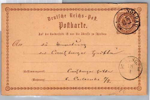 Deutsches Reich P 1 als Ganzsache nachverwendeter Preußen Stempel #DCG65