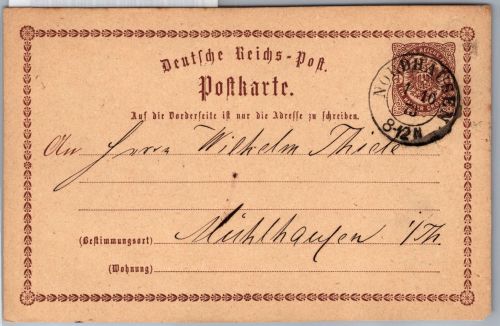 Deutsches Reich P 1 als Ganzsache nachverwendeter Preußen Stempel #DCG66