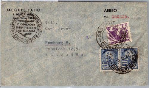 Zeppelinpost Brasilianische Post auf Brief LZ 127 - 1936 #DCH21