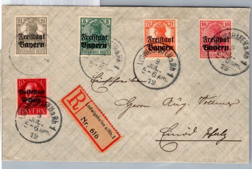 Bayern 119,136, 138, 139, 140 auf Brief Einschreiben #DCH53