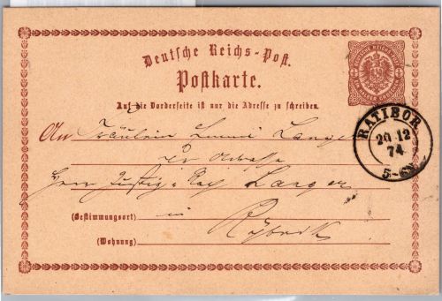 Deutsches Reich P 1 als Ganzsache nachverwendeter Preußen Stempel #DCH79