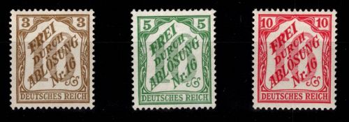 Deutsches Reich Dienstmarken 10, 11, 12 postfrisch #DCI50