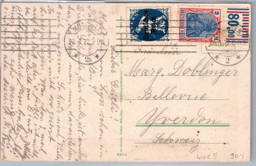 Deutsches Reich 128, 152 W OR auf Postkarte 1´4´1/1´5´1 #DCI79