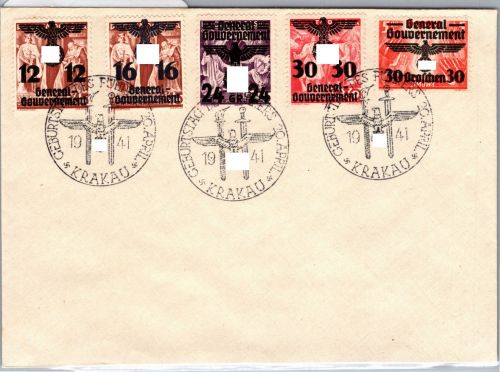 Generalgouvernement 17-23, 30, 33-34 auf Brief Einschreiben #DCI84