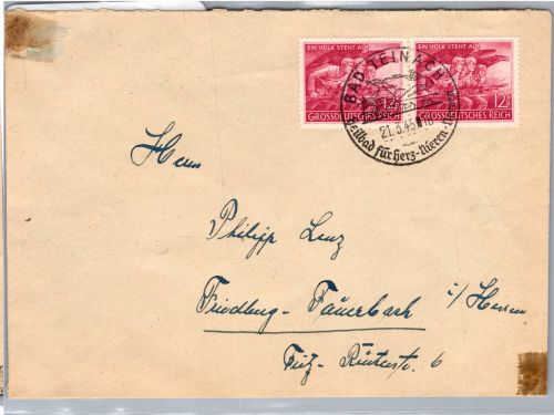 Deutsches Reiich 908 auf Brief geprüft Schlegel BPP #DCI92