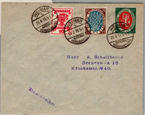 Deutsches Reiich 107-109 als Ganzsache mit Sonderstempel #DCI94