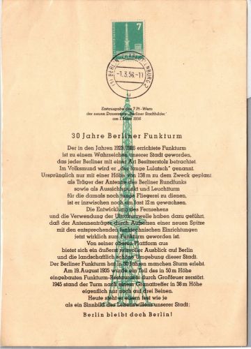 Berlin 135 ETB 2 Ersttag Bln. Charlottenburg 2 #DCJ07