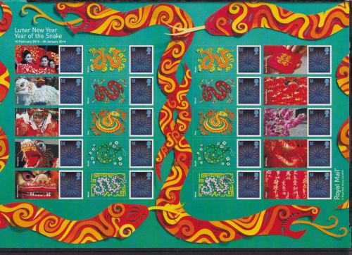 Großbritannien 2455 postfrisch Smilers Bogen "Year of the snake" 2014 #DEN38
