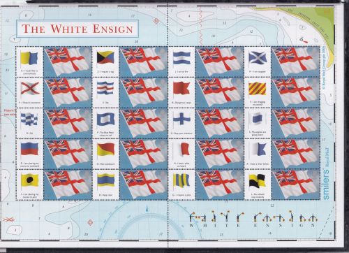 Großbritannien 1960 II postfrisch Smilers Bogen "White Ensign" 2005 #DEN89