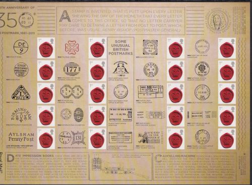Großbritannien 2876 postfrisch Smilers Bogen "Anniversary Postmarks" 2011 #DEO04