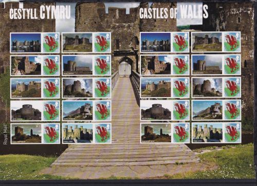 Wales 107 ZF postfrisch Smilers Bogen "Castles of Wales" #DEO15