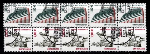 BRD Bund 2313-2314 R 5er Streifen gestempelt Rollenmarke SWK #DES71