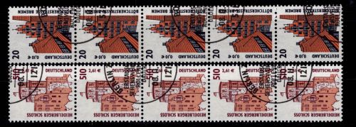 BRD Bund 2224-2325 R 5er Streifen gestempelt Rollenmarke SWK #DES73