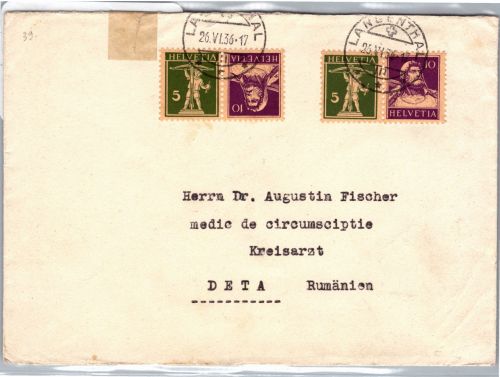 Schweiz Zd K 26 auf Brief Ausland #DET35