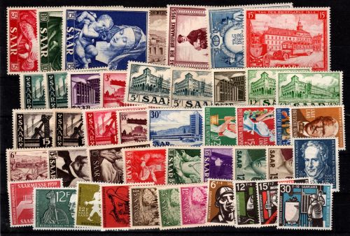Saarland Lot ex 342-448 mit Falz #DET61