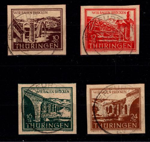 SBZ 112-115 gestempelt Vollstempel Erfurt #DET66