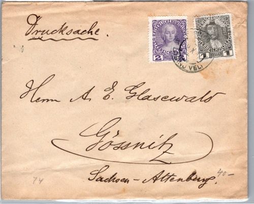 Österreich 161, 162 auf Brief als Mischfrankatur #DET75